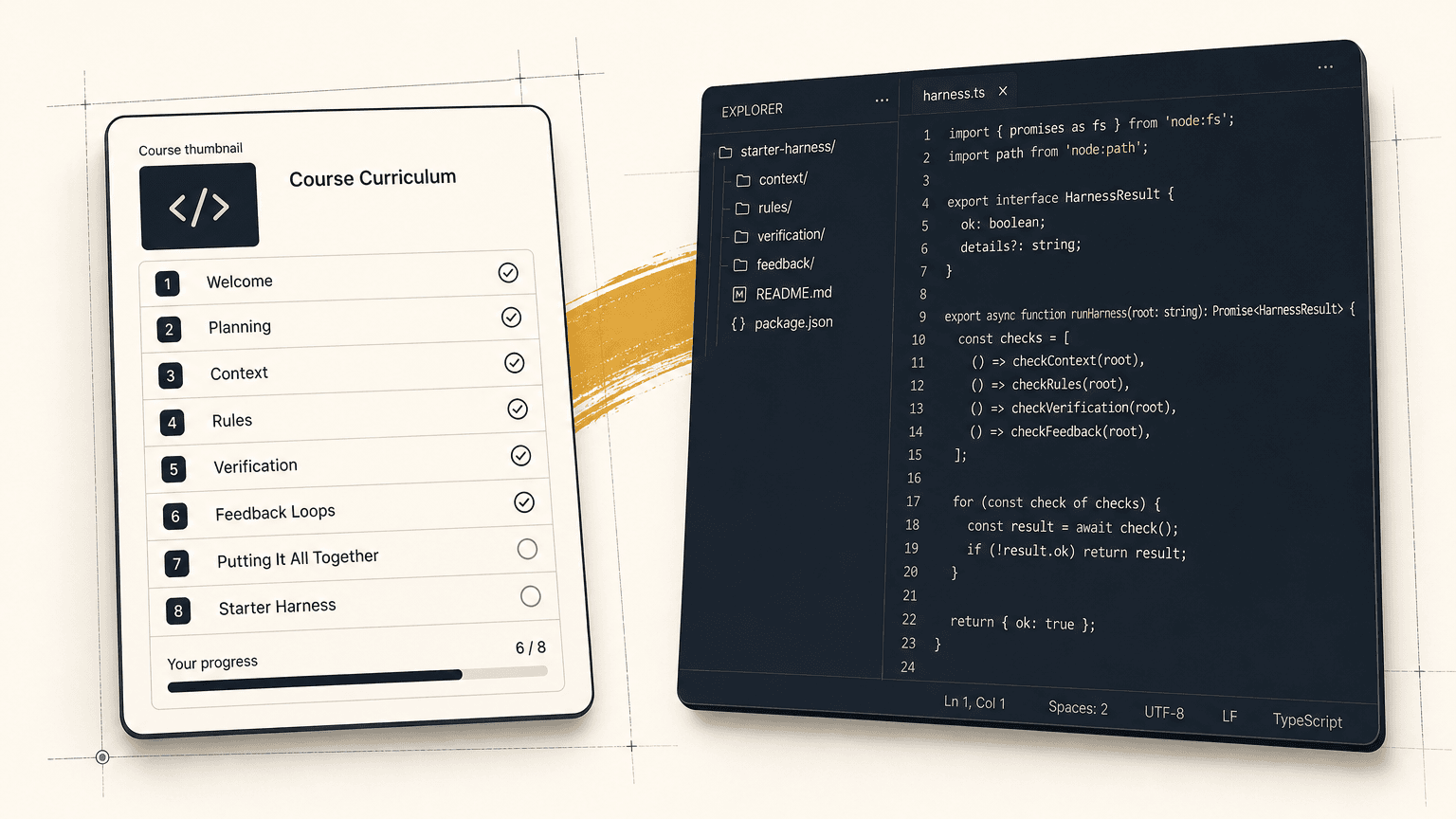 An illustrated walkthrough of starting the free Foundations course on Skool.